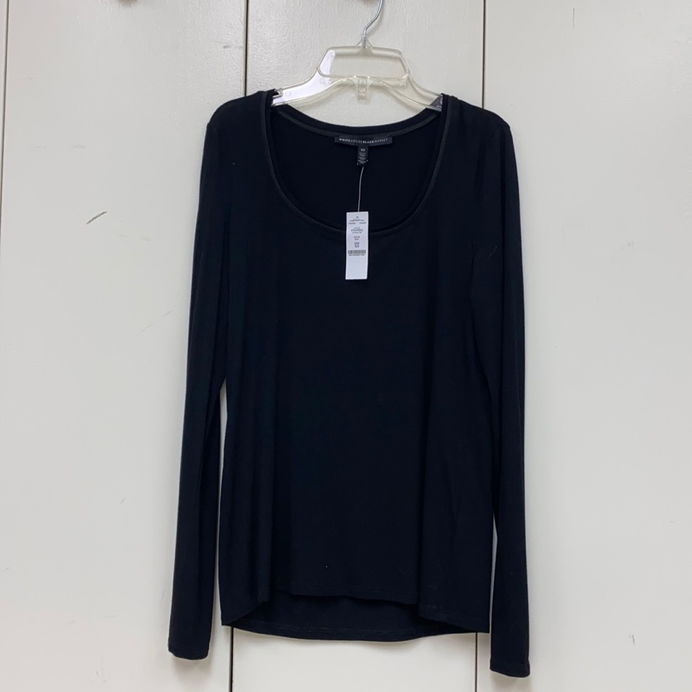 White House Black Market Long Sleeve Scoop Tee